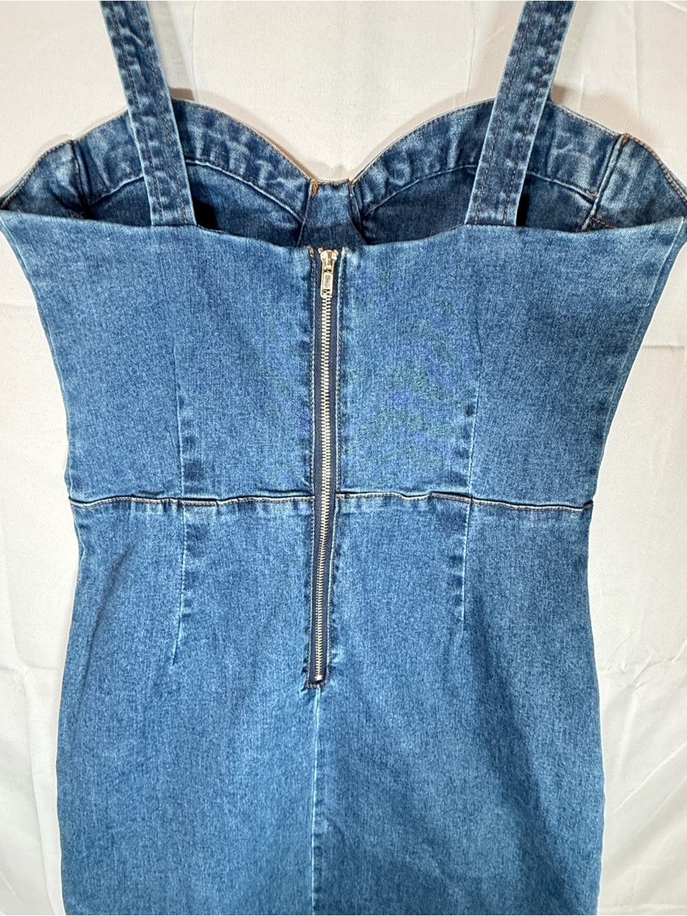 Forever 21 Denim Bustier Midi Dress - Picture 4 of 11